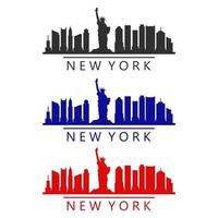 New York skyline illustrated on white background vector