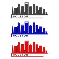 Houston skyline illustrated on white background vector