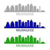 Milwaukee skyline illustrated on white background vector