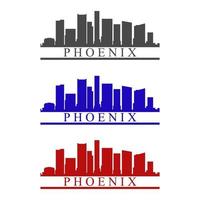 Phoenix skyline illustrated on white background vector