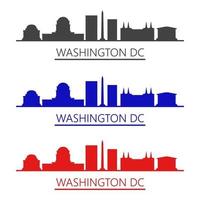 Washington skyline illustrated on white background vector