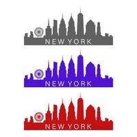 horizonte de nueva york ilustrado sobre fondo blanco vector