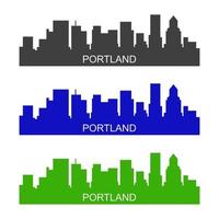 Portland skyline illustrated on white background vector