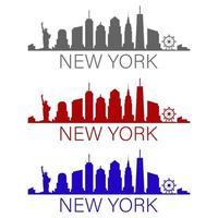 New york skyline illustrated on white background vector