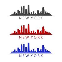 horizonte de nueva york ilustrado sobre fondo blanco vector