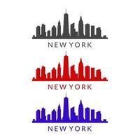 New york skyline illustrated on white background vector