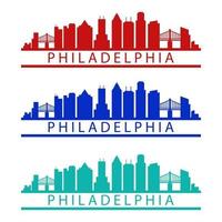 Filadelfia horizonte ilustrado sobre fondo blanco. vector