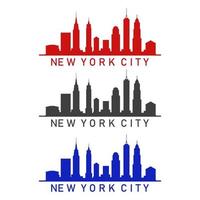 New york skyline illustrated on white background vector