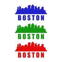 Boston skyline illustrated on white background vector