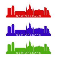 New orleans skyline illustrated on white background vector