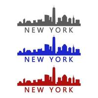 New york skyline illustrated on white background vector