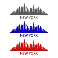 New york skyline illustrated on white background vector