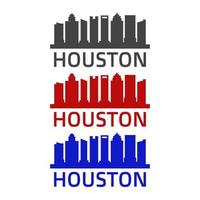 Houston skyline illustrated on white background vector