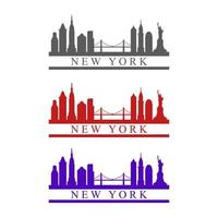 New york skyline illustrated on white background vector