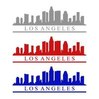 Los angeles skyline ilustrado sobre fondo blanco. vector