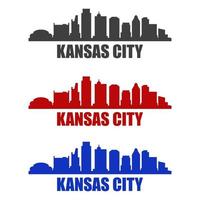 Kansas city skyline illustrated on white background vector