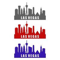 Las Vegas skyline illustrated on white background