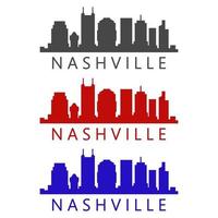 Horizonte de Nashville ilustrado sobre un fondo blanco. vector