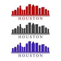 Houston skyline illustrated on white background vector