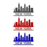 New york skyline illustrated on white background vector