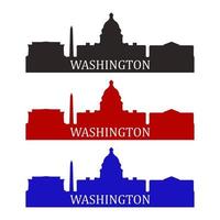 Washington skyline illustrated on white background vector