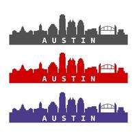 Atustin skyline illustrated on white background vector