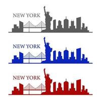 horizonte de nueva york ilustrado sobre fondo blanco vector