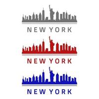 New york skyline illustrated on a white background vector