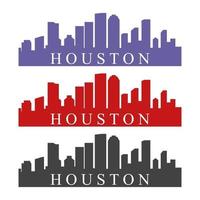 Houston skyline illustrated on white background vector