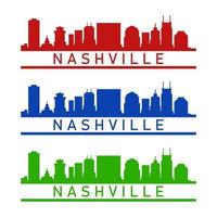 Nashville skyline illustrated on a white background vector