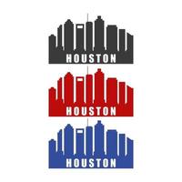 Houston skyline illustrated on white background vector