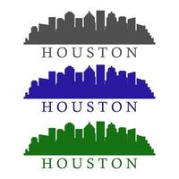 Houston skyline illustrated on white background vector