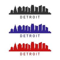 Detroit skyline illustrated on a white background vector