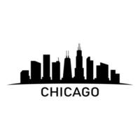 Chicago skyline illustrated on white background