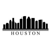 Houston skyline illustrated on white background vector