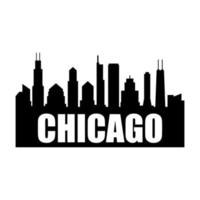 Chicago skyline illustrated on white background vector