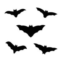 Set of bats illustrated on a white background