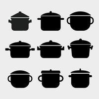 Juego de utensilios de cocina ilustrado sobre fondo blanco. vector