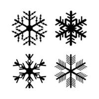 Conjunto de copos de nieve ilustrados sobre un fondo blanco. vector