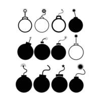 Set of bombs illustrated on a white background vector