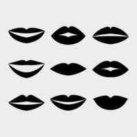 Set of lips illustrated on white background