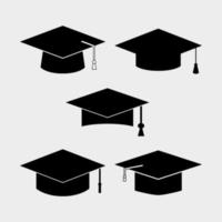 Graduation hat set illustrated on white background
