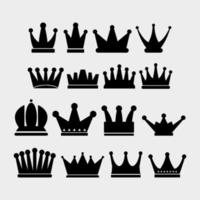 Set of crowns illustrated on a white background vector