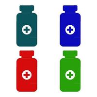 Medical Bottle Illustrated On White Background vector