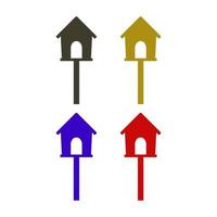 Bird House Illustrated On White Background vector