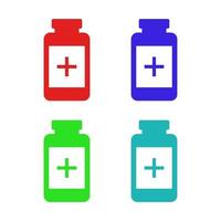 Medical Bottle Illustrated On White Background vector