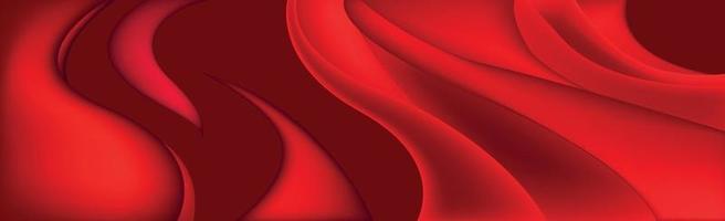 Volumetric lines on a red background - panoramic Vector background