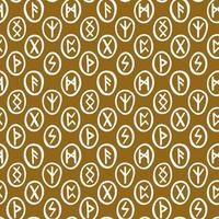 Scandinavian runes Fortune teller Halloween seamless pattern vector