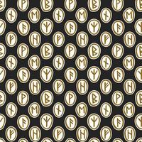 Scandinavian magic runes Fortune teller Halloween seamless pattern vector