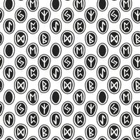 Scandinavian magic runes prediction Halloween seamless pattern vector
